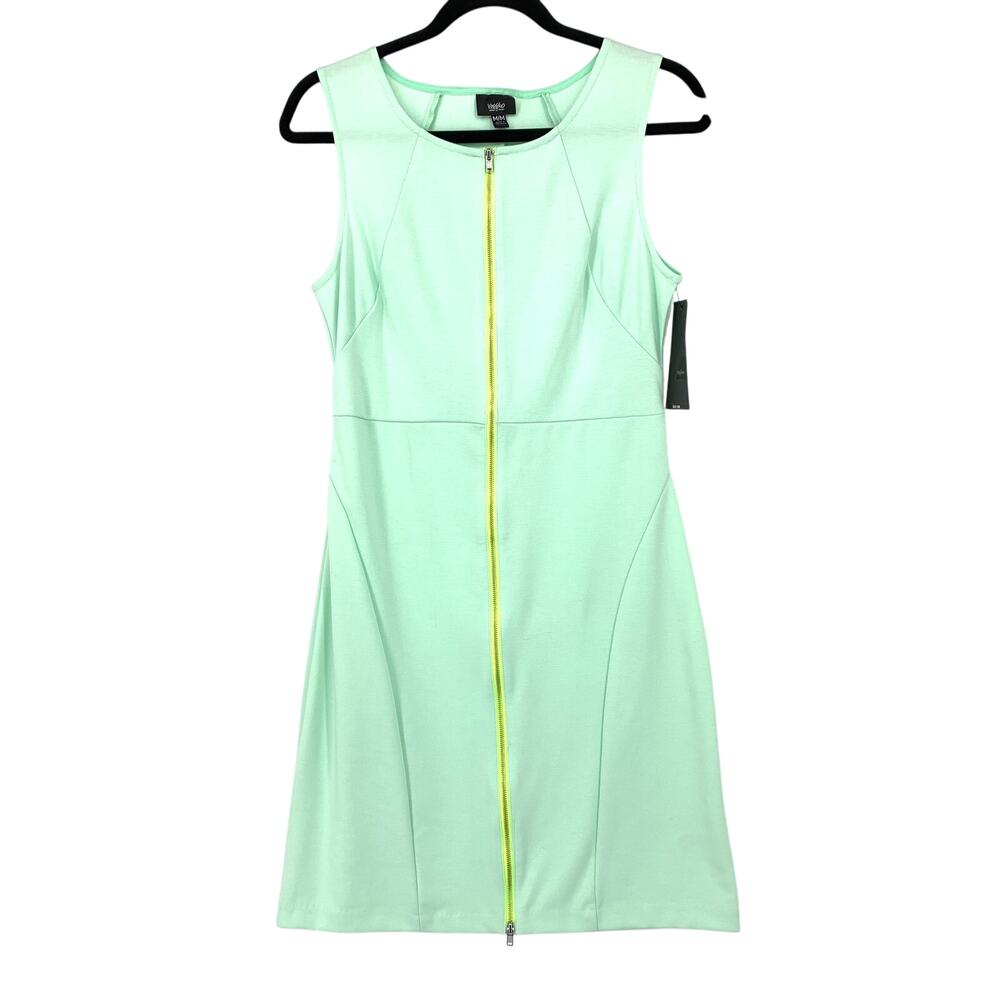 Y2K Mossimo Zip Front Sleeveless Dress Womens Size Medium Mint Green NEW